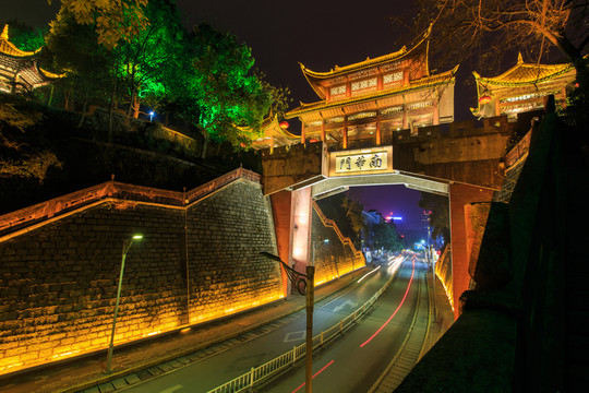鳳凰古城 南華門 夜景