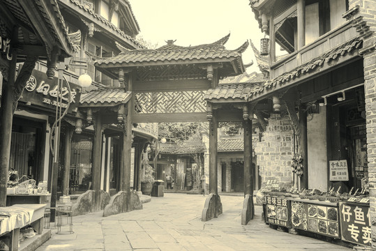 四川古鎮(zhèn)黃龍溪懷舊照片