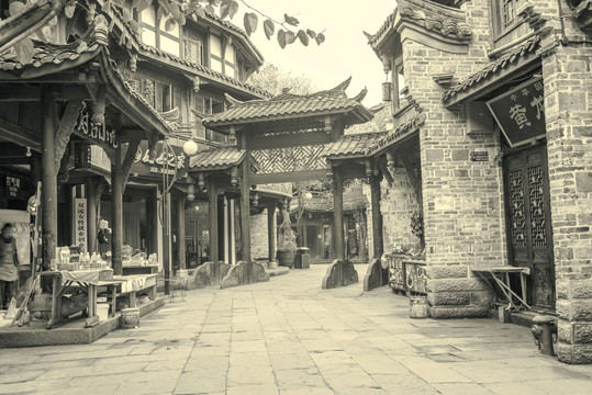 四川古鎮(zhèn)黃龍溪懷舊照片