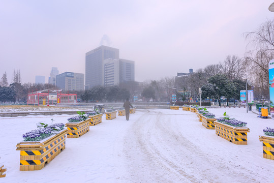 下雪后的濟南泉城廣場 （32）
