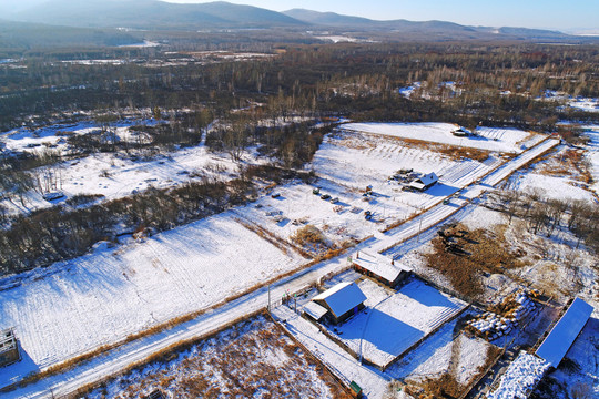 邊塞雪村太平川 航拍