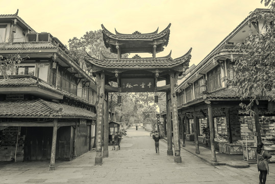 成都古鎮(zhèn)黃龍溪老照片