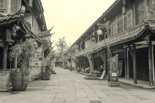 成都古鎮(zhèn)黃龍溪老照片