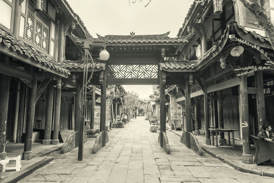 成都古鎮(zhèn)黃龍溪老照片