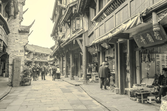 成都古鎮(zhèn)黃龍溪懷舊照片