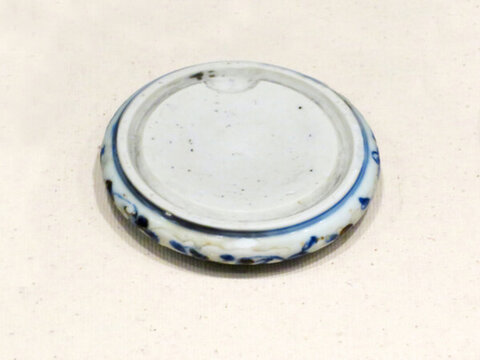 明代青花圓硯