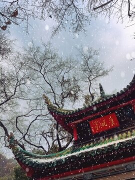 岳麓山愛晚亭雪景