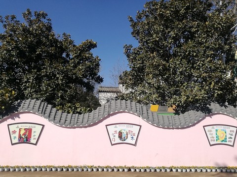 仿古擋墻 白墻 園林綠化 公園