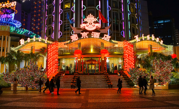 澳門葡京酒店 夜景 高清