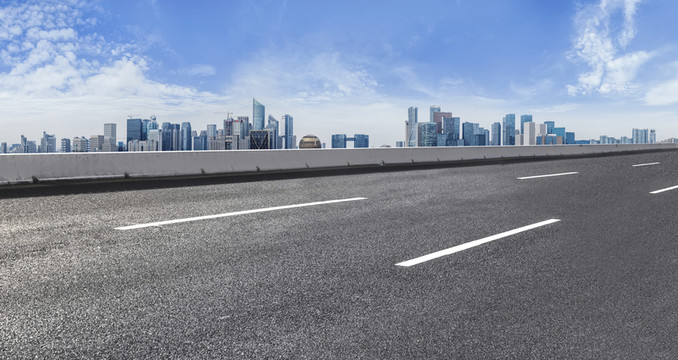 杭州城市道路摩天大樓天際線