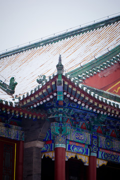 雪景 青島 湛山寺 電視塔 冬