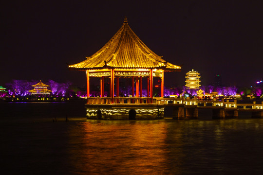 濟南大明湖夜景 （8）