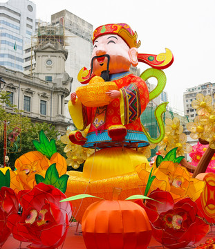 花燈 春節(jié)氣氛 財(cái)神
