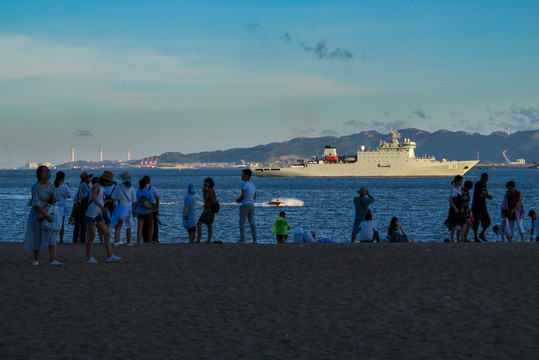 鼓浪嶼海灘人群
