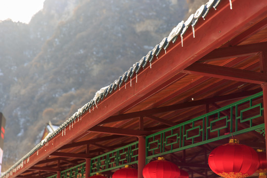 中式建筑 冰掛
