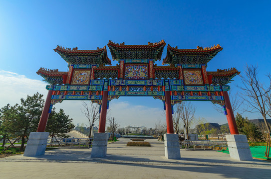 彩繪牌坊 唐山世園會景點