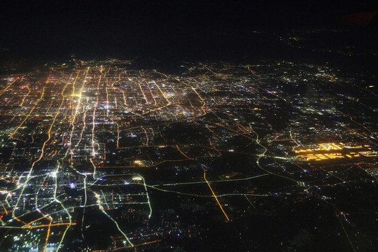 北京 夜景 全景 俯瞰