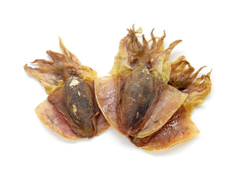 美味墨魚干白底圖片