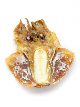 美味墨魚干白底圖片