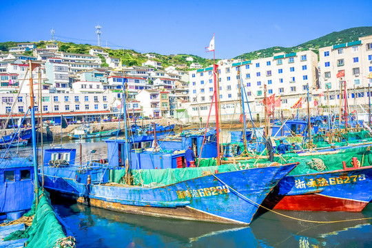 海邊 漁村 漁船 碼頭