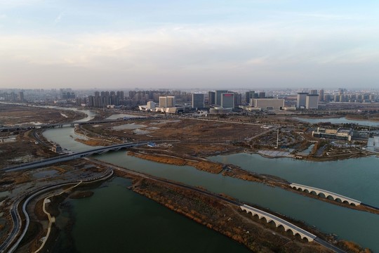 江蘇省淮安市生態(tài)新城航拍圖