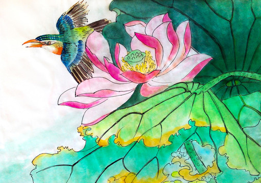 荷花與鳥(niǎo)