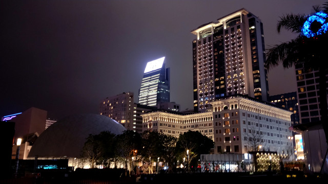 香港星光大道街道夜景
