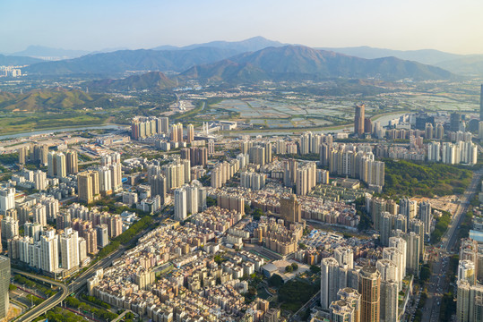 鳥瞰深圳城市全景 大畫幅