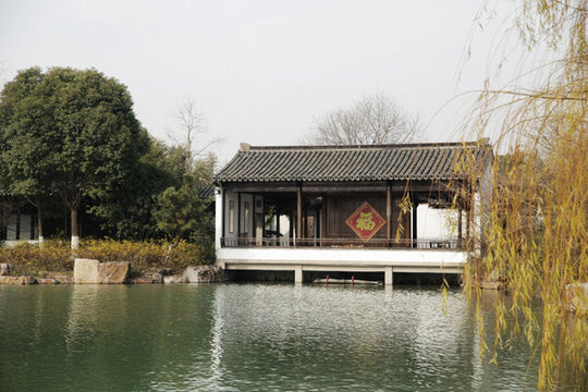 公園水岸古典建筑