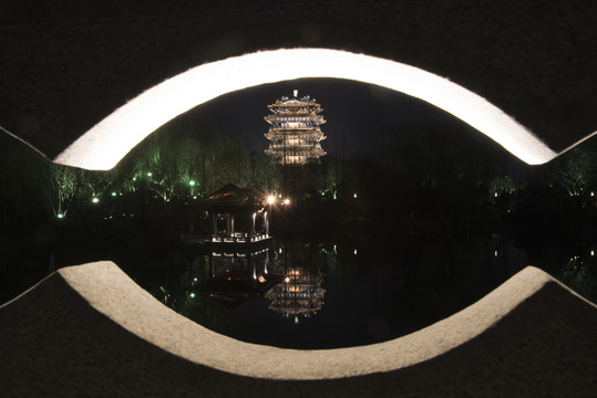 大明湖夜景