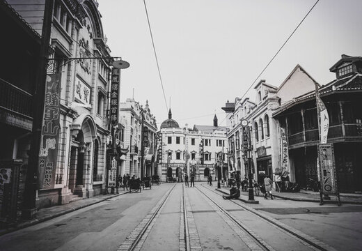 老上海南京路街景