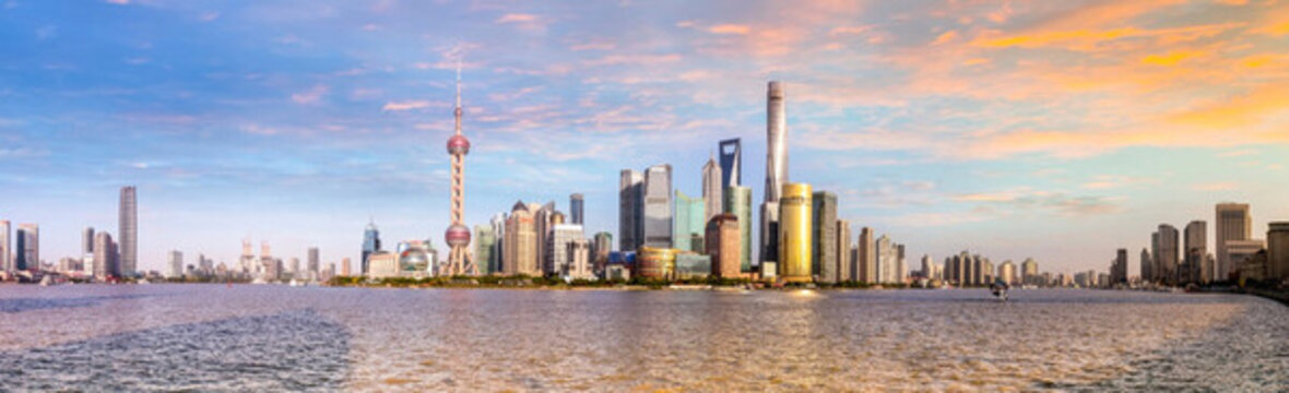 上海外灘陸家嘴全景 大畫幅