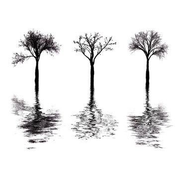 水墨樹木