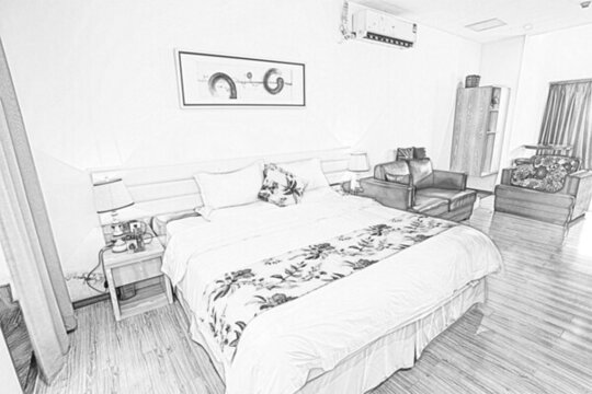 室內線描