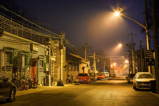 北京胡同夜景