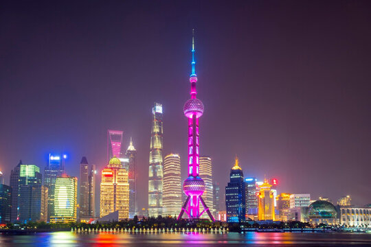 上海外灘陸家嘴建筑夜景 大畫幅