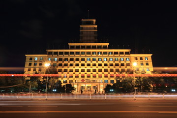 北京 長(zhǎng)話大樓 中國(guó)聯(lián)通 夜景