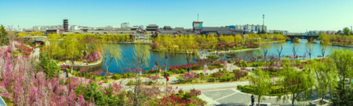 青州宋城風(fēng)景春天南陽河景區(qū)