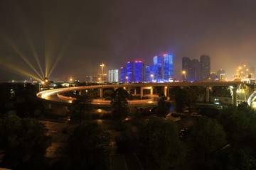 長沙 橘子洲 橘子洲大橋 夜景