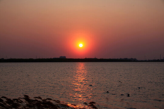 日落 夕陽 霞光 傍晚 晚霞