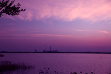 夕陽 太陽 電廠