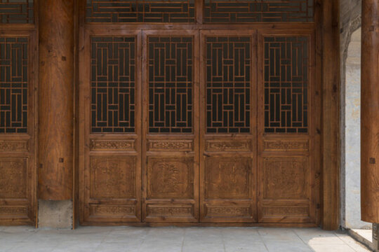 仿古木門(mén)窗雕花