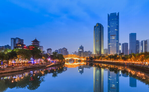 成都錦江安順廊橋夜景