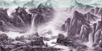 高清山水國畫 水墨畫