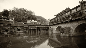 老照片 鳳凰古鎮(zhèn) 虹橋 吊腳樓