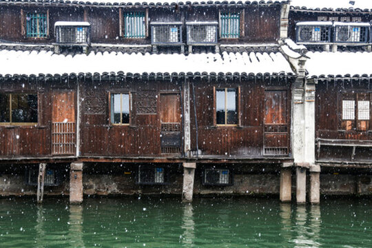 冬季下雪烏鎮(zhèn)