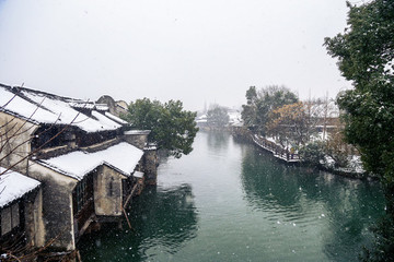 冬季下雪烏鎮(zhèn)