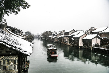 冬季下雪烏鎮(zhèn)