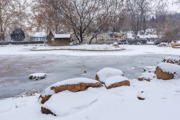 公園雪景