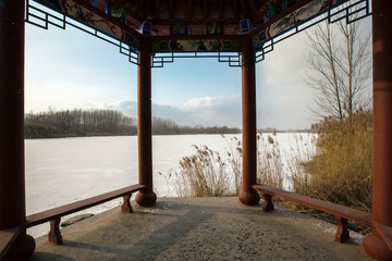 濕地公園雪景